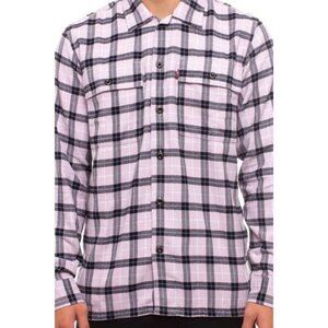 Levi's Mens XXL Skateboarding Work Shirt Pyrope Navy Checkered Plaid Long Sleeve